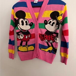 Disney Colorful Striped Mickey and Minnie Sweater